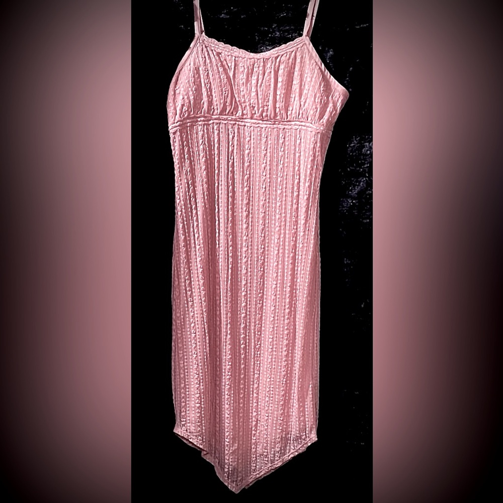 No Boundaries Pink Textured Slip Dress